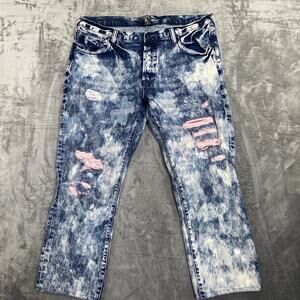 PRPS Distressed Straight Jeans Men's Size 40 Blue Denim‎